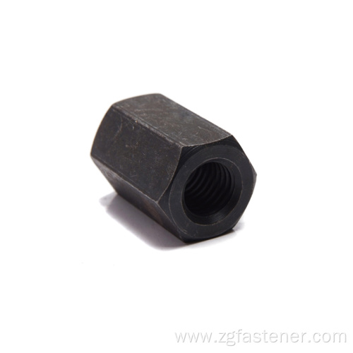 long coupling round hexagon connection nuts black oxide